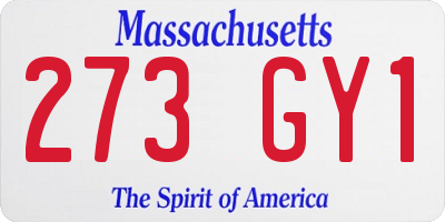 MA license plate 273GY1