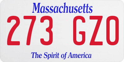 MA license plate 273GZ0