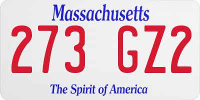 MA license plate 273GZ2