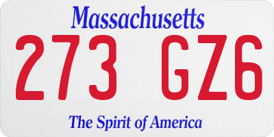 MA license plate 273GZ6