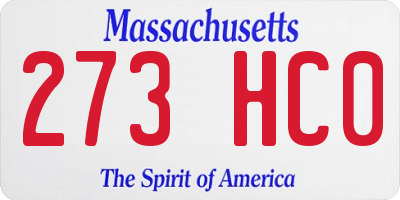 MA license plate 273HC0