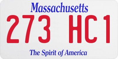 MA license plate 273HC1