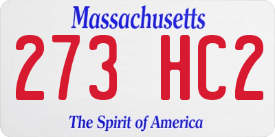 MA license plate 273HC2