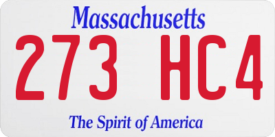 MA license plate 273HC4