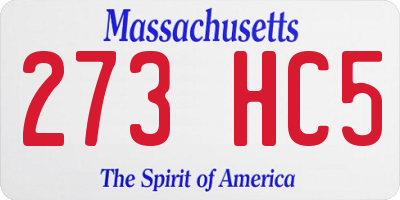 MA license plate 273HC5