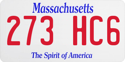 MA license plate 273HC6