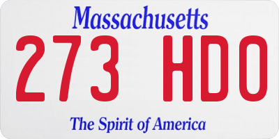 MA license plate 273HD0