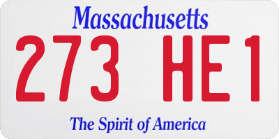 MA license plate 273HE1