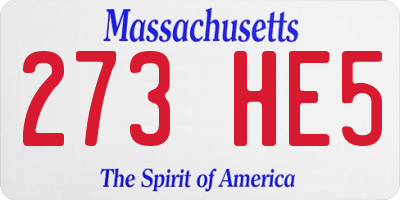 MA license plate 273HE5