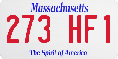 MA license plate 273HF1