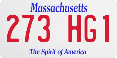 MA license plate 273HG1