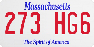 MA license plate 273HG6