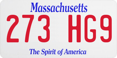MA license plate 273HG9