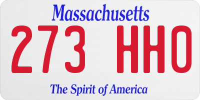 MA license plate 273HH0