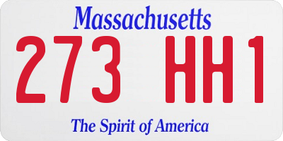 MA license plate 273HH1
