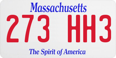 MA license plate 273HH3