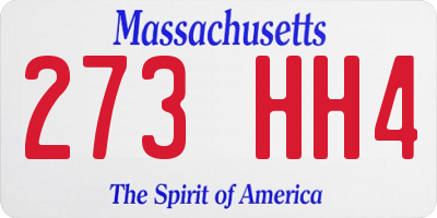 MA license plate 273HH4