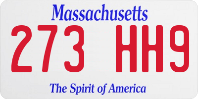 MA license plate 273HH9