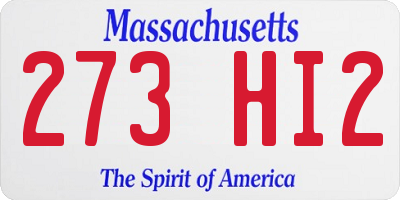 MA license plate 273HI2