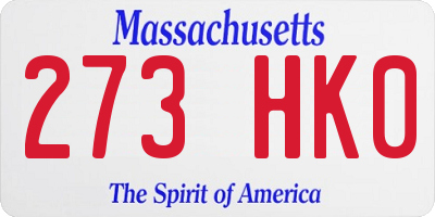 MA license plate 273HK0