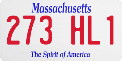 MA license plate 273HL1