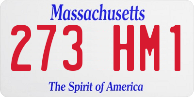 MA license plate 273HM1