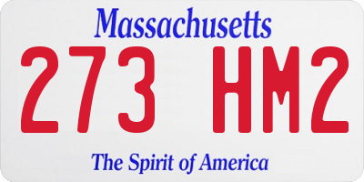 MA license plate 273HM2