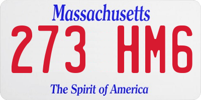 MA license plate 273HM6