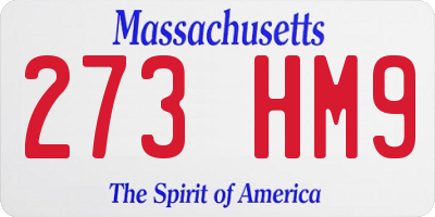 MA license plate 273HM9