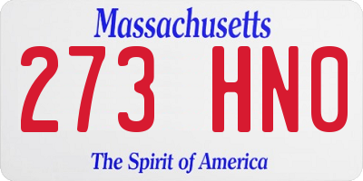 MA license plate 273HN0