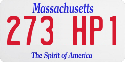 MA license plate 273HP1