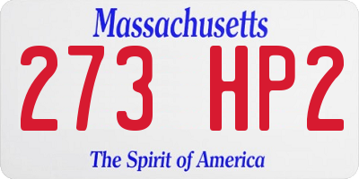 MA license plate 273HP2
