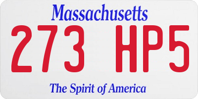 MA license plate 273HP5