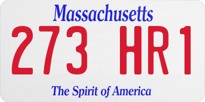 MA license plate 273HR1