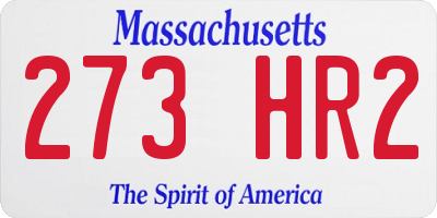 MA license plate 273HR2