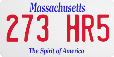 MA license plate 273HR5