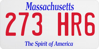 MA license plate 273HR6