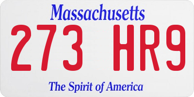 MA license plate 273HR9