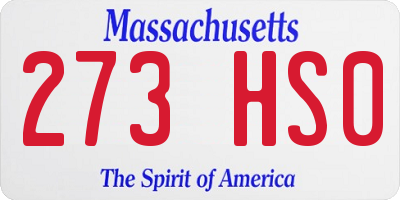 MA license plate 273HS0