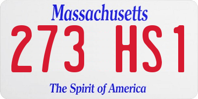 MA license plate 273HS1