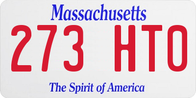 MA license plate 273HT0