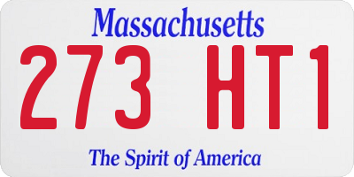 MA license plate 273HT1