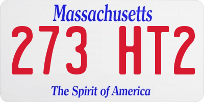MA license plate 273HT2