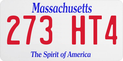 MA license plate 273HT4