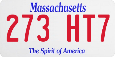 MA license plate 273HT7