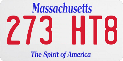 MA license plate 273HT8