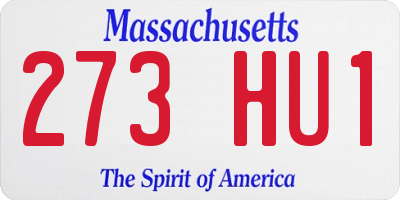 MA license plate 273HU1