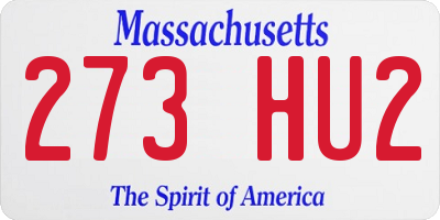 MA license plate 273HU2