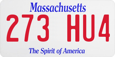 MA license plate 273HU4