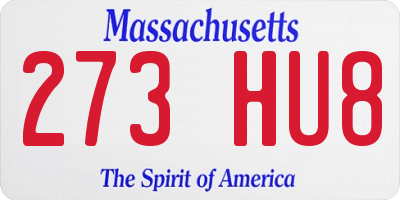 MA license plate 273HU8